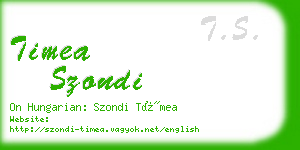 timea szondi business card